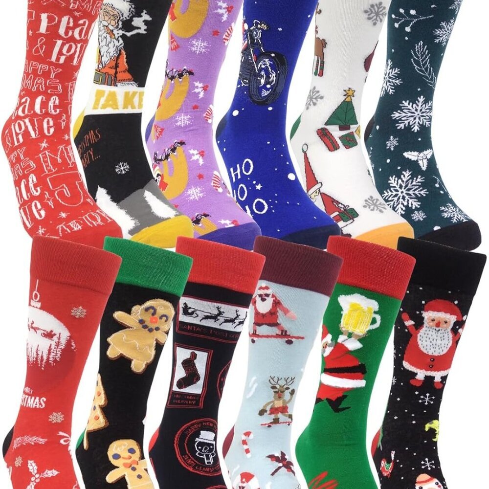 Mens Funny Pattern Dress Socks Crazy Design Cotton Socks Novelty Gifts for Men
